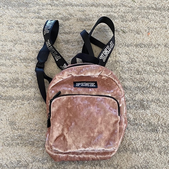 PINK Victoria's Secret Handbags - PINK Victoria's Secret Blush Velvet Backpack